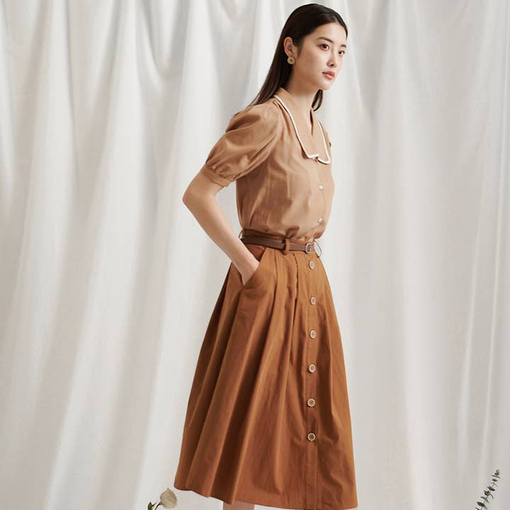 Justzzu - Wholesale Blouse – Women’s - Geraldine Peter-pan Collar Top5