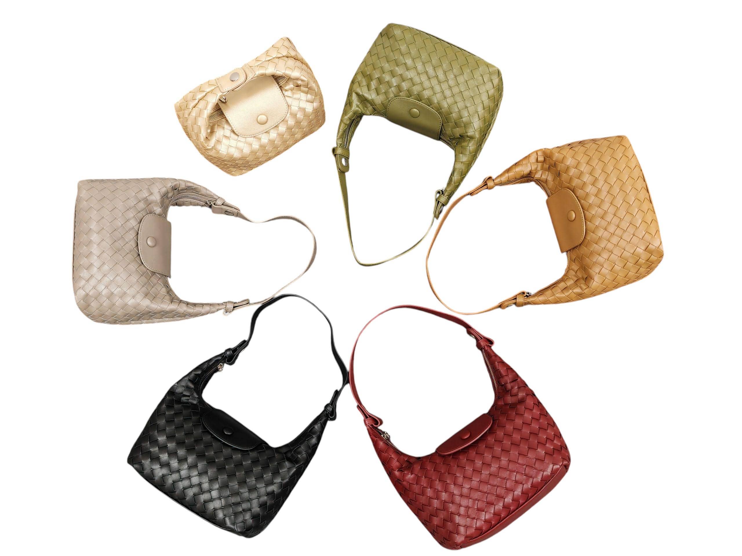 Superbia – Großhandel Schultertasche – Damen – Handgefertigte gewebte Premium-PU-weiche kleine 3-Wege-Tasche11