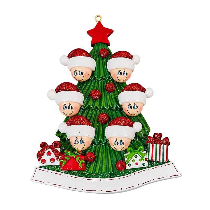 Tree Family 6 Personalised Christmas Ornament for wholesale by memory Box