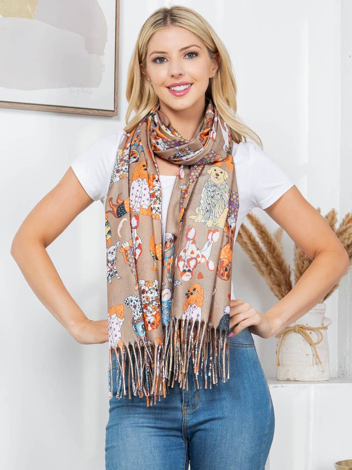 Variety Of Dog Print Scarf  for wholesale by LA Soul