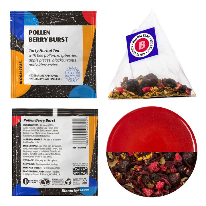 Bloom Teas - Wholesale Tea Bags - Pollen Berry Burst Tea (1 Tea Bag Sachet)2