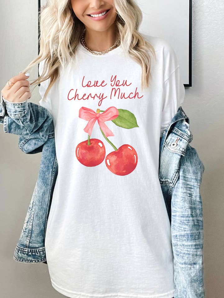 Love You Cherry Much Valentijnsshirt, Cherry Happy Valentine voor wholesale door SONDO DESIGN LTD