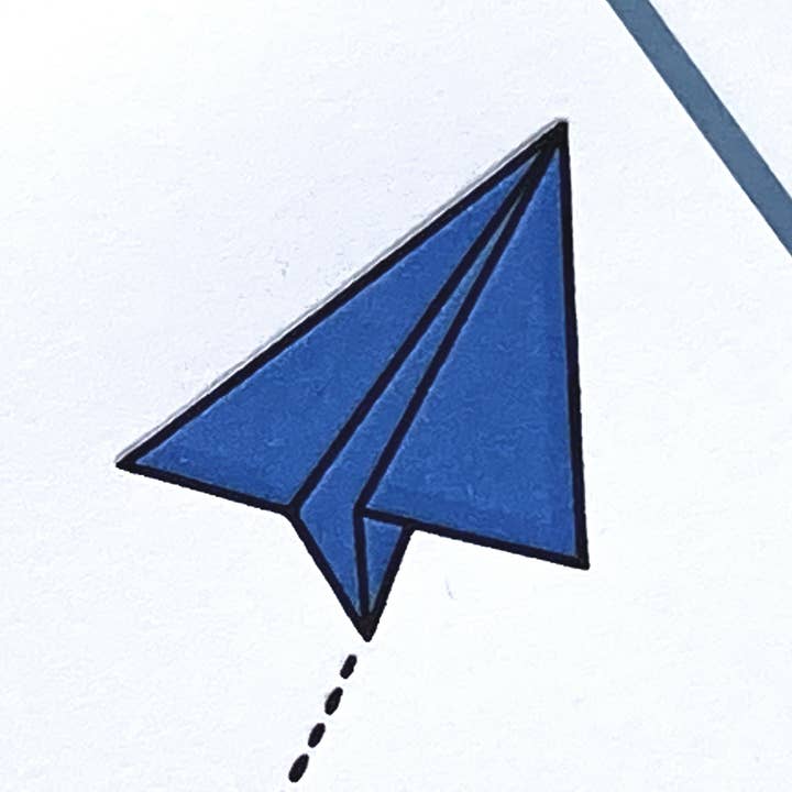 Lady Pilot Letterpress – postal de agradecimento por atacado – Cartão de agradecimento Avião1