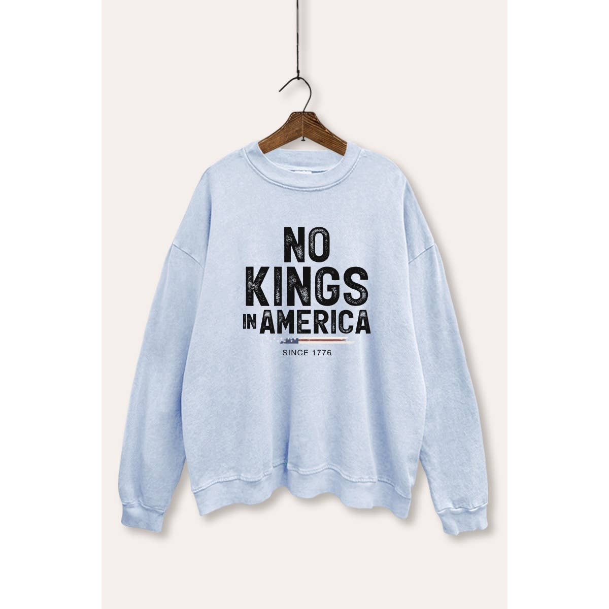 VINTAGE POINT USA - Wholesale Graphic Sweatshirt - Women's - NO KINGS IN AMERICA MINERAL WASH GRAPHIC SWEATSHIRT6