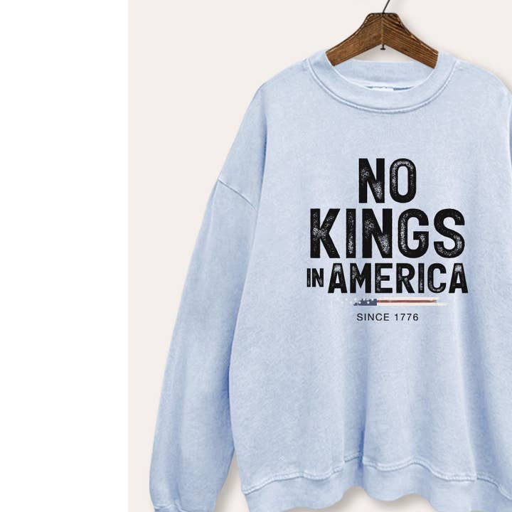 VINTAGE POINT USA - Wholesale Graphic Sweatshirt - Women's - NO KINGS IN AMERICA MINERAL WASH GRAPHIC SWEATSHIRT6
