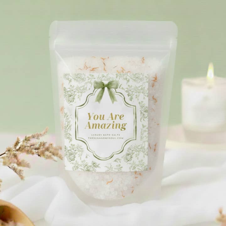 Incroyable Cadeau de Sels de Bain de Luxe Himalayens⎜Parfum d'Agrumes pour la vente par The Sun & My Soul Bath Bomb Soak Wellness Gifts
