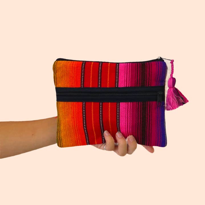 Clutch Hacienda Sarape Listrado Multicolor - Guatemala por atacado de Lumily