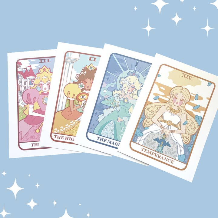 Video Game Princesses 5x7 Tarot Art Prints for wholesale by Easybriizy Draws
