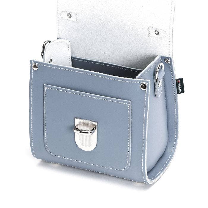 Zatchels – wholesale Top handle bag – women's – Handmade Leather Sugarcube Handbag - Lilac Grey - Plus3