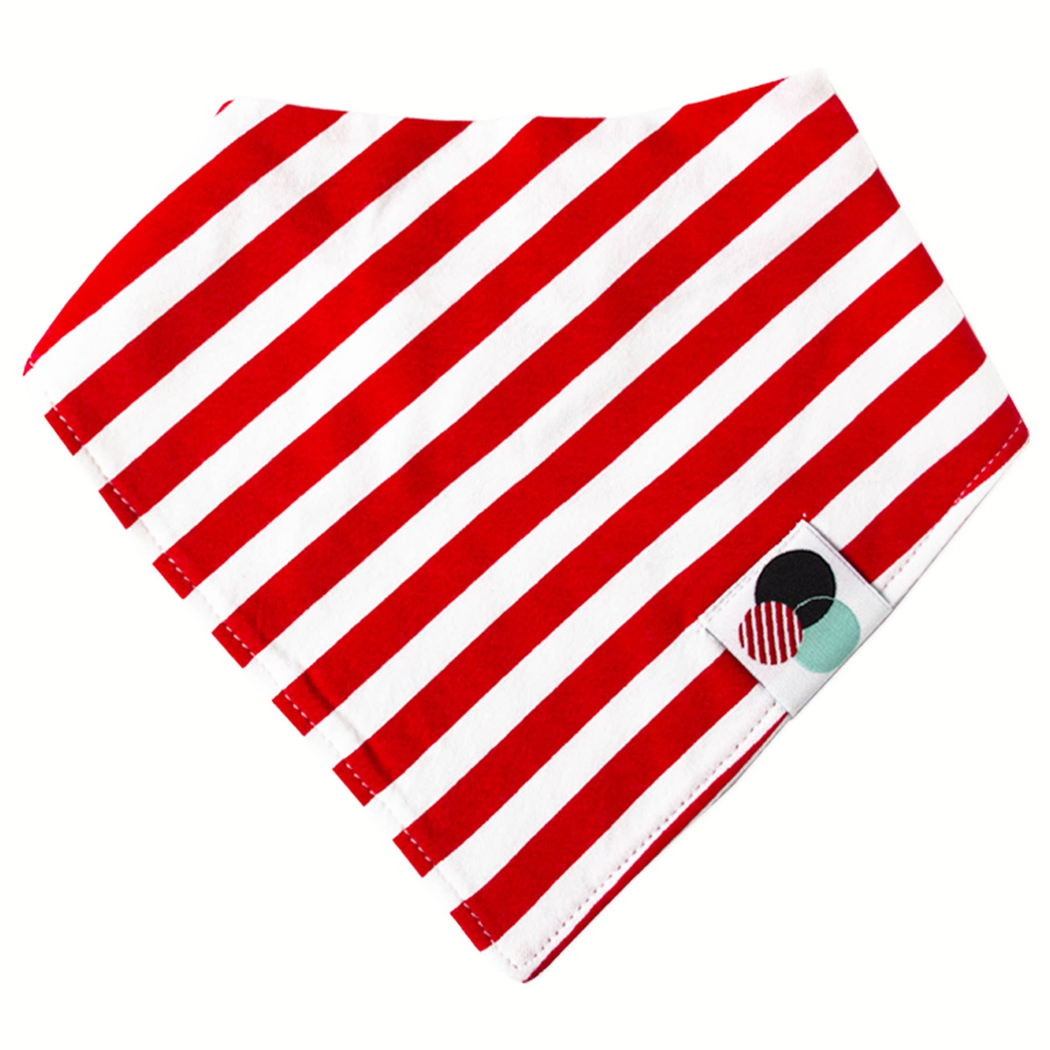 Glossydots Baby – Großhandel Bandana-Lätzchen – ROTE STREIFEN Muster | Premium Baby Bandana Lätzchen1