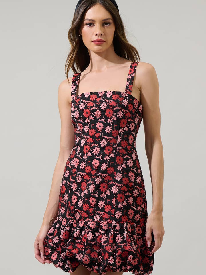 Minivestido Fredonia Floral Eloy com babados por atacado de Sugarlips