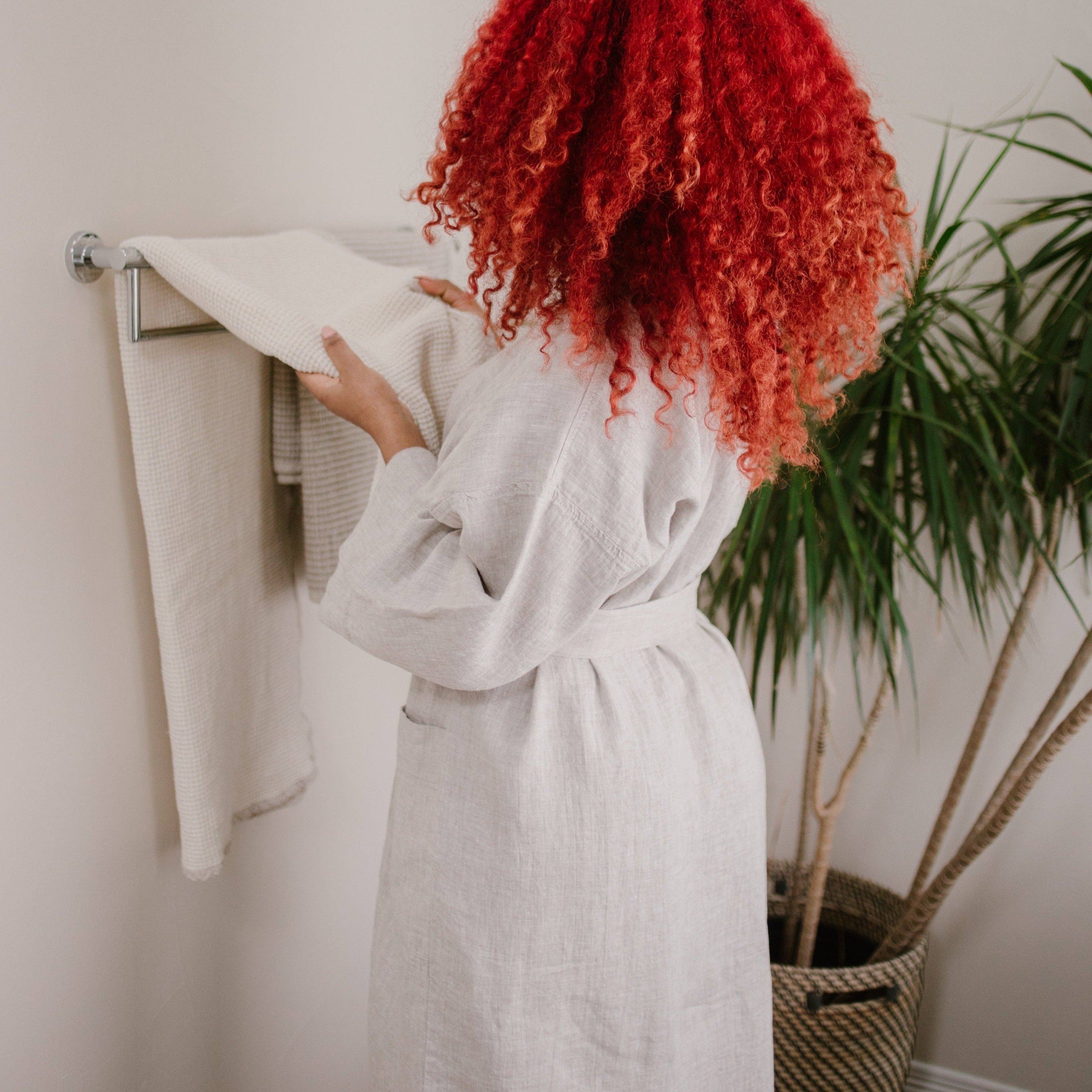 Beflax Linen - Vente Peignoir – unisexe - Peignoir en lin style kimono unisexe9