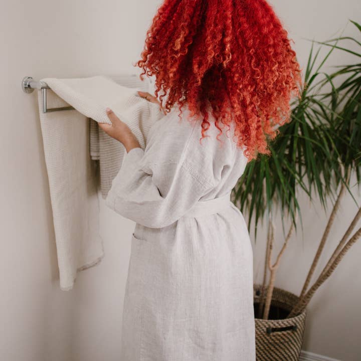 Beflax Linen - Vente Peignoir – unisexe - Peignoir en lin style kimono unisexe9