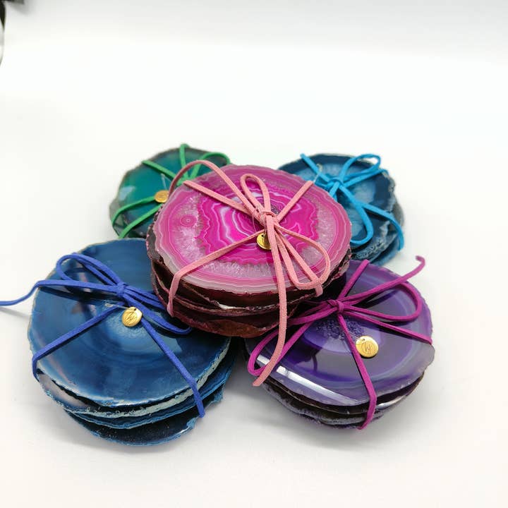 Home Jewels - Wholesale Coasters - Agate coasters dyed - 4 pieces3