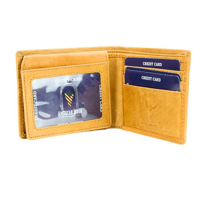 Leather Impressions Inc - Wholesale Wallet - Men's - Oil Pull Up Embossed Steer Bifold Wallet ABB 0062