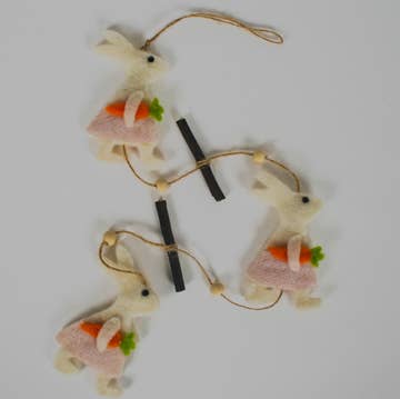 Originals International Ltd - Wholesale Ornament - Felt Rabbits on String Ladder0