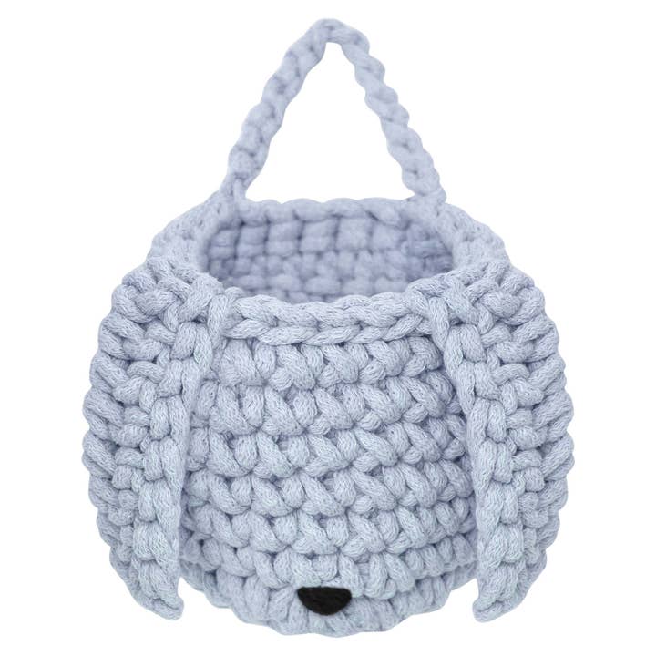 Crochet bunny basket | BABY BLUE for wholesale by Zuri House