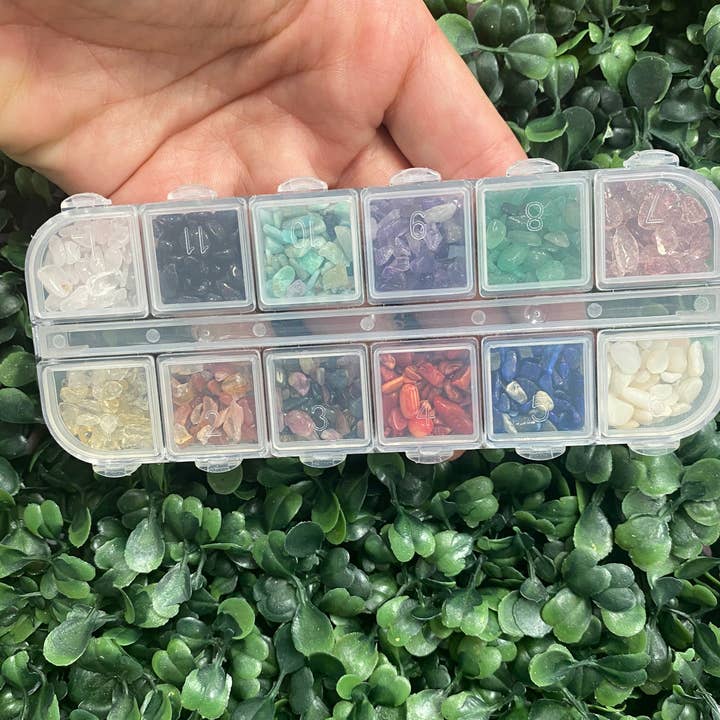 The Bead Bazaar - Wholesale Beads - 12 Crystal Healing Gemstone Chip Beads Kit, Chakra Natural Gemstone DIY Kit, Accent Stone Beads, Healing Stone Accent DIY Kit Beads, Bulk Beads2