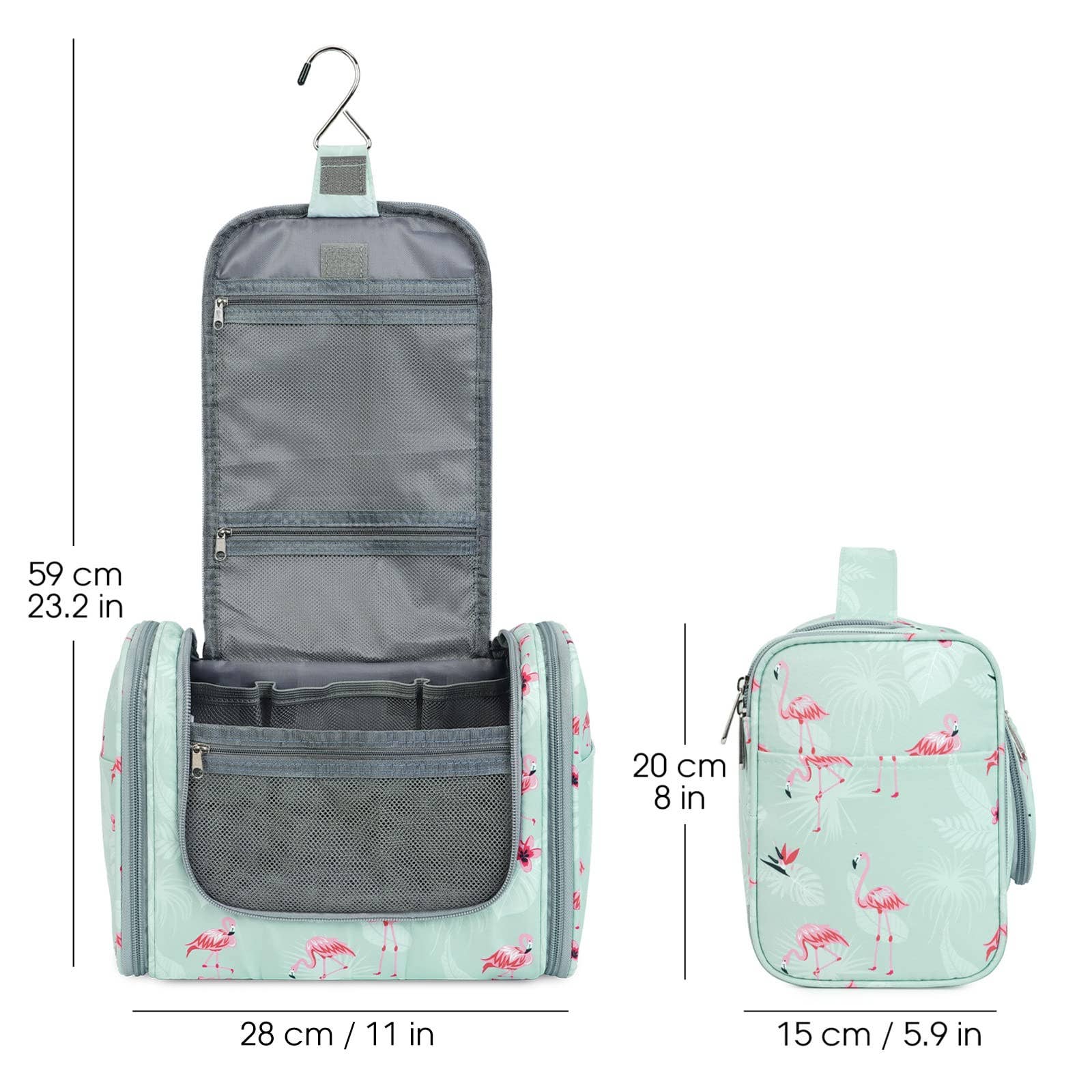 wandf – Bolsa de higiene pessoal - Mulher por atacado – wandf Bolsa de Viagem Suspensa para Higiene e Maquiagem com Estampa Animal Print1