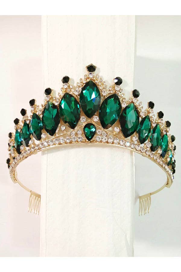 Chicas - Wholesale Tiara - Women's - One Size Fits All Metal Tiara With Jewels HT912-1
