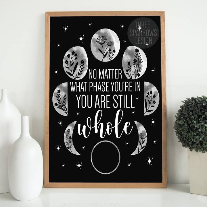 Three Sparrows Design – Großhandel Kunstdruck – Du bist immer noch ganz | Schwierigkeiten überwinden Zitat2