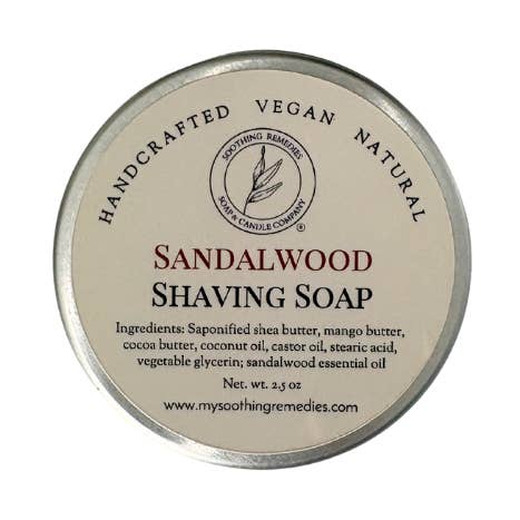 Sandalwood Shaving Soap for wholesale by Soothing Remedies Soap and Candle Company