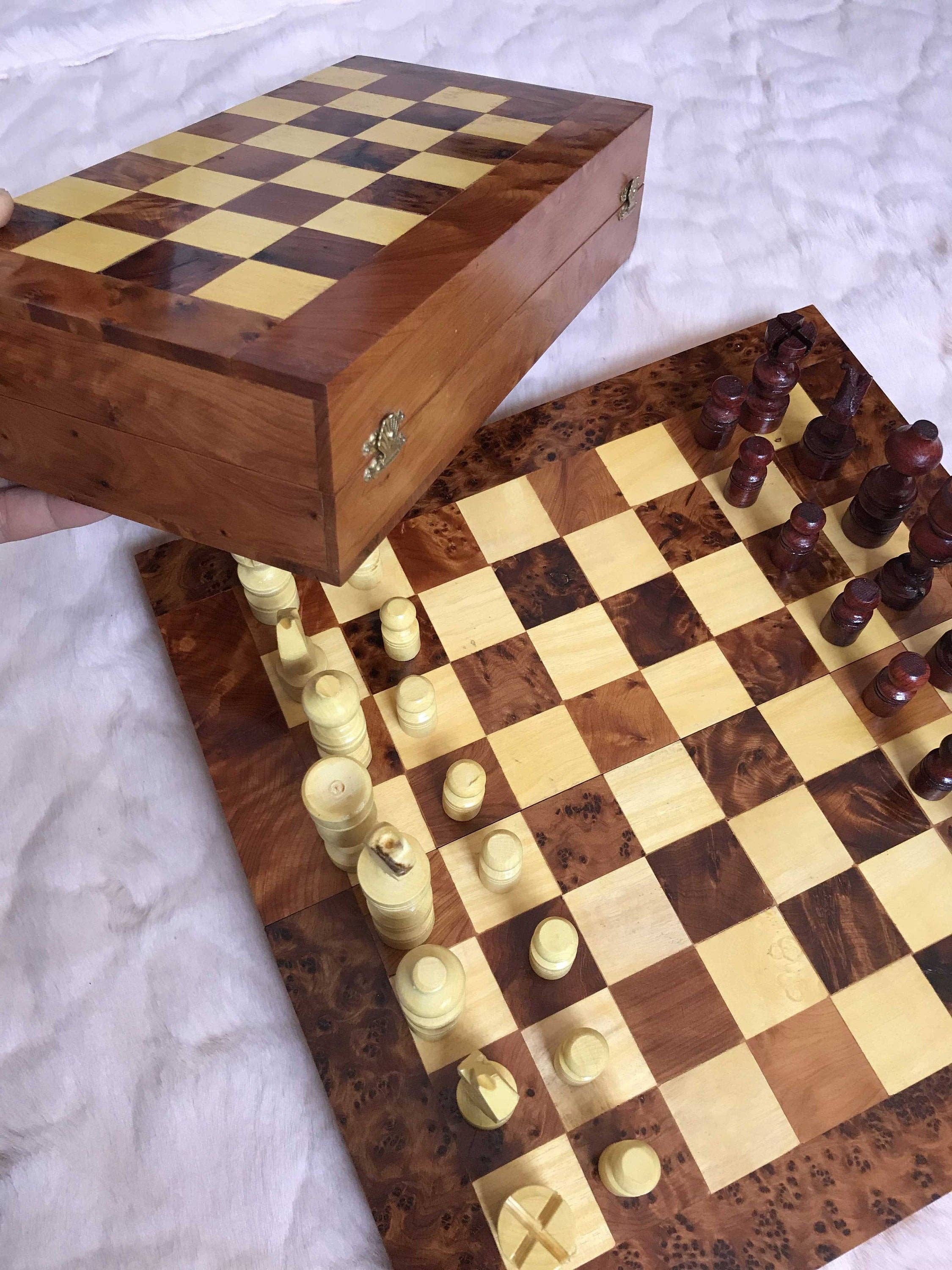 AtlasPerles – wholesale Jewellery box/organiser – Moroccan backgammon and chess set game,handmade chess - backgammon board games,one board multiple games,lemon thuya wooden games9