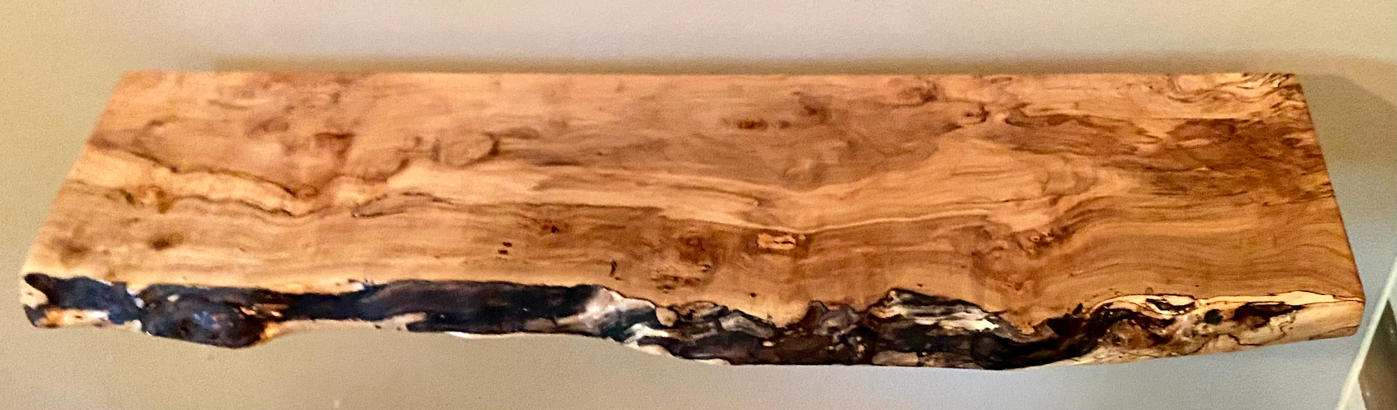 Steel Oak - Wholesale Wall Mounted Shelf - Live Edge Spalted Maple, Ambrosia Maple Wood Floating Shelf7