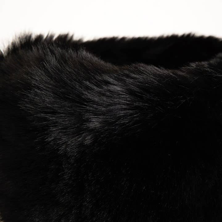 Super Fluffy Faux Fur Headband in Black for wholesale on Faire5