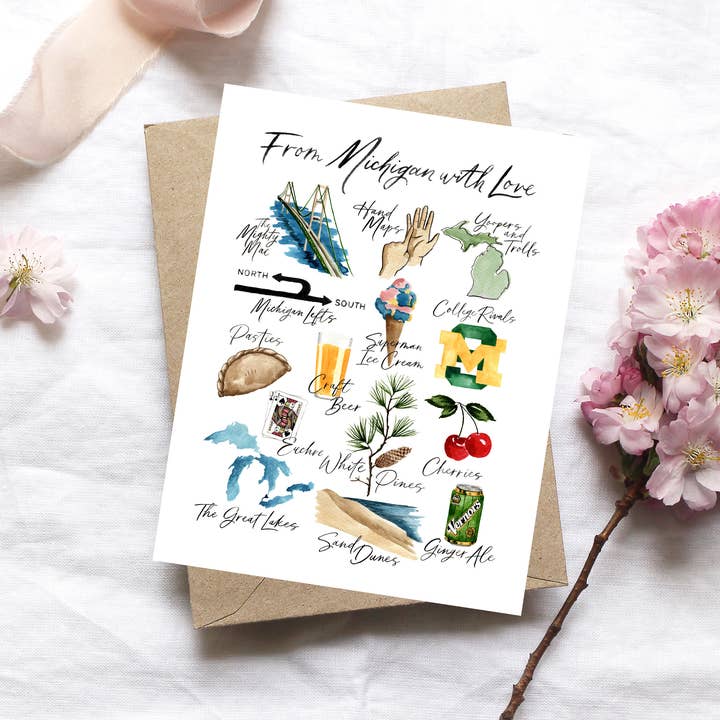 NorthHouse Creative Co. – wholesale Everyday greeting card – From Michigan with Love, Classic Michigan Greeting Card3