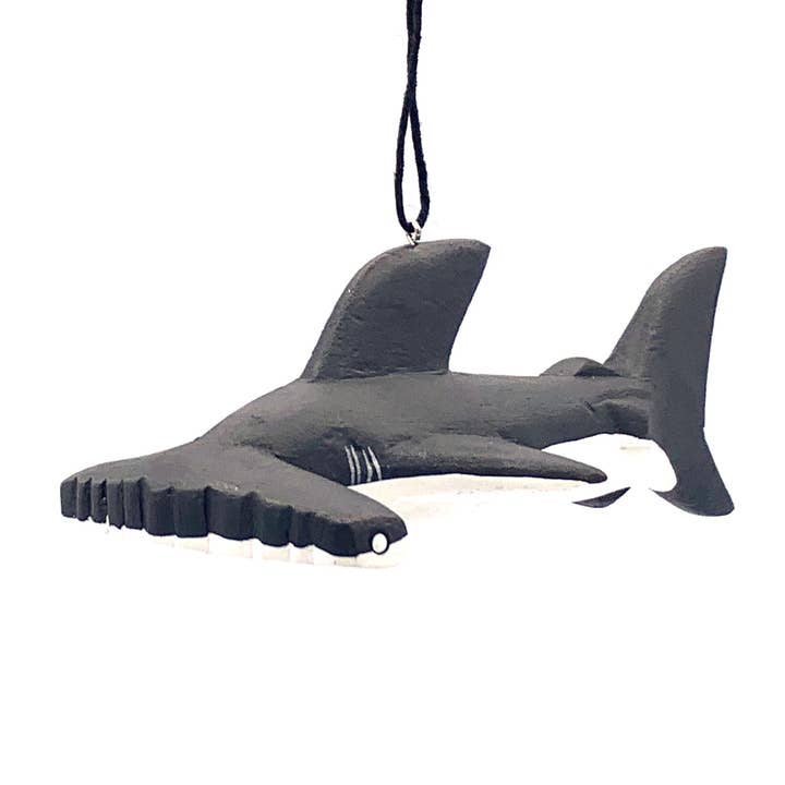 Hammerhead Shark Balsa Ornament for wholesale by Women of the Cloud Forest
