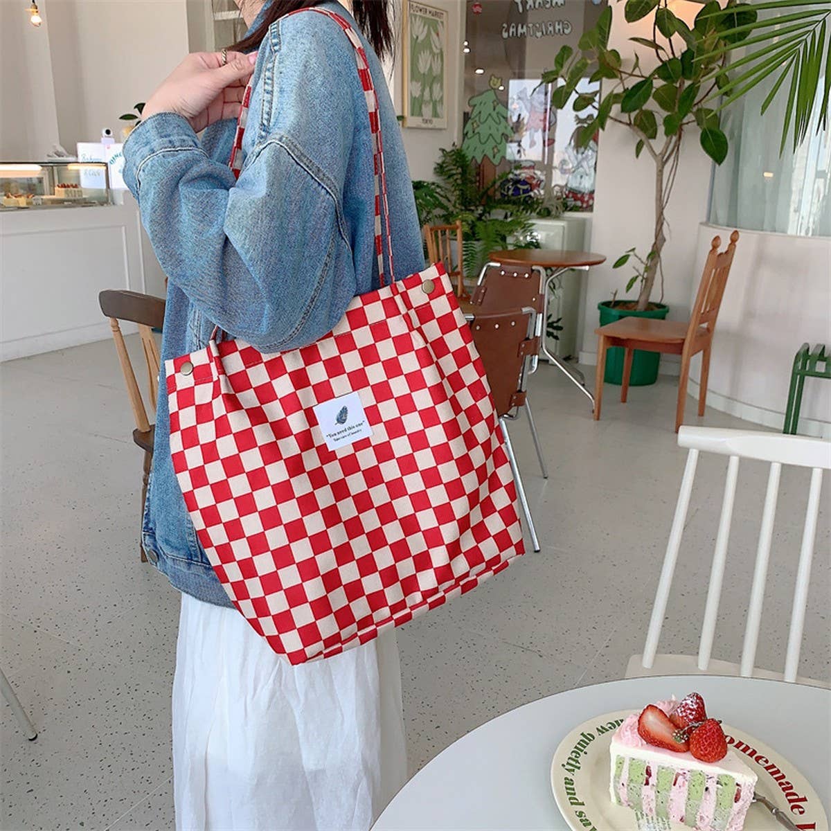 NINEXIS - Wholesale Tote Bag - Women's - CWAB3899_CORDUROY SNAP-BUTTON LARGE-CAPACITY SHOULDER BAG15