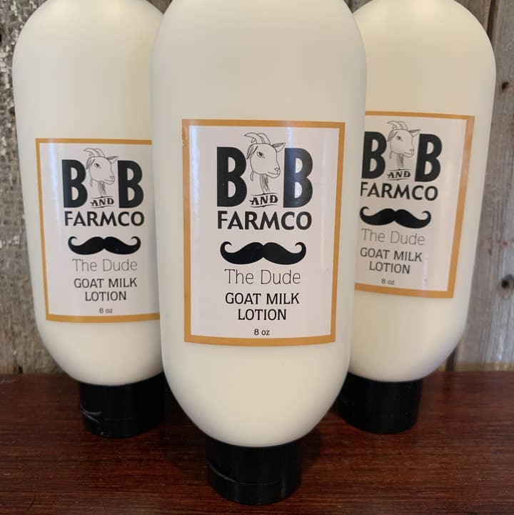 The Dude Goat Milk Lotion - 8 oz for wholesale by B and B Farmco