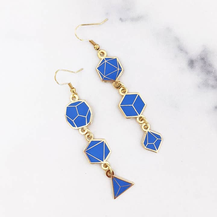 Sugar Cubed Studios - Wholesale Dangle Earrings - Roll the Blue Dice - Dangle Earrings0