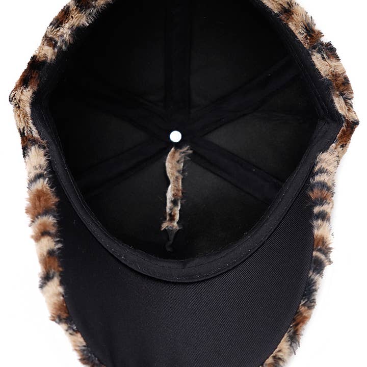 Cap Zone - Wholesale Baseball cap โ Women's - Leopard Fuzzy Faux Fur Fluffy Baseball Cap11