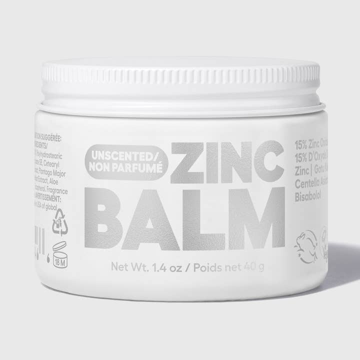 Zinc Balm Glass Jar-Skin Calming Barrier Repair Moisturizer for wholesale by Zizia Botanicals