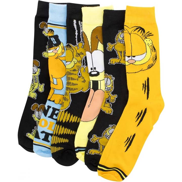 Garfield 6er-Pack Crew-Socken – Klassisches Garfield-Set für den Großhandel von HYP
