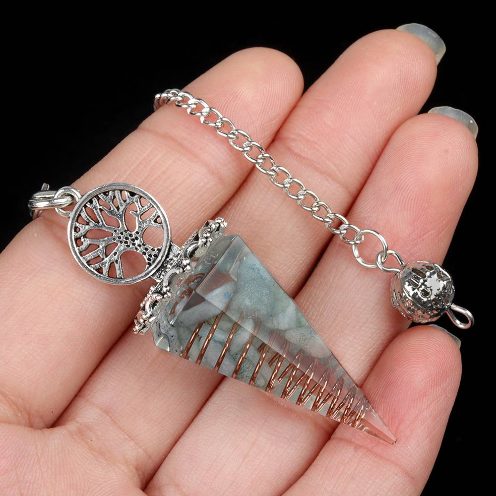 Gemcohub - Wholesale Spiritual Stone/Crystal - Tree of Life Resin Crystal Pendulum8