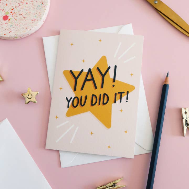Yay! You Did It Greeting Card | Congratulations Card for wholesale by Stay Soft Co