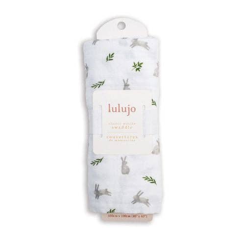 Lulujo - Muslin Swaddle - Bunnies for wholesale by Wild Seven Holdings Ltd