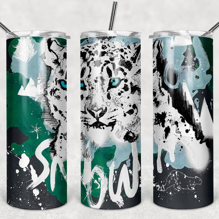 Copo de sublimação Snow Leopard 20 oz por atacado de Twisted T Creations