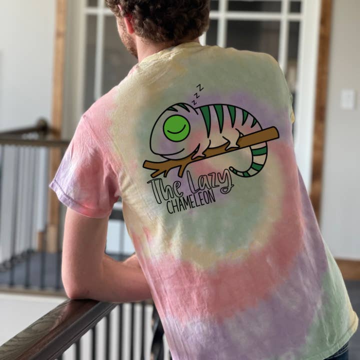 Mystery Tie Dye Tim Shirt for wholesale by The Lazy Chameleon