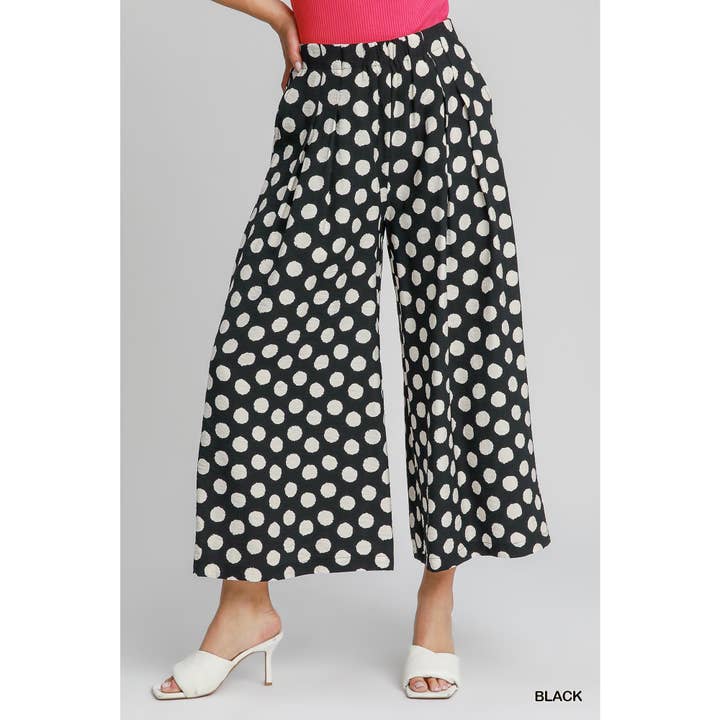 Polka Dot Print Wide Leg Pants for wholesale by STYLE USA