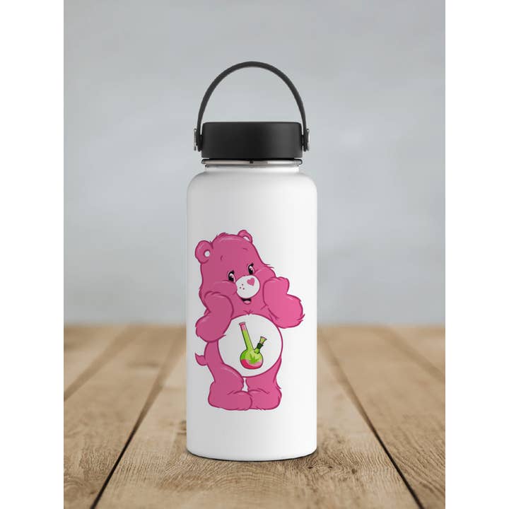 Ozark Sticker Company – Großhandel Aufkleber – Caring Weed Bear Aufkleber – Pinker Bong2