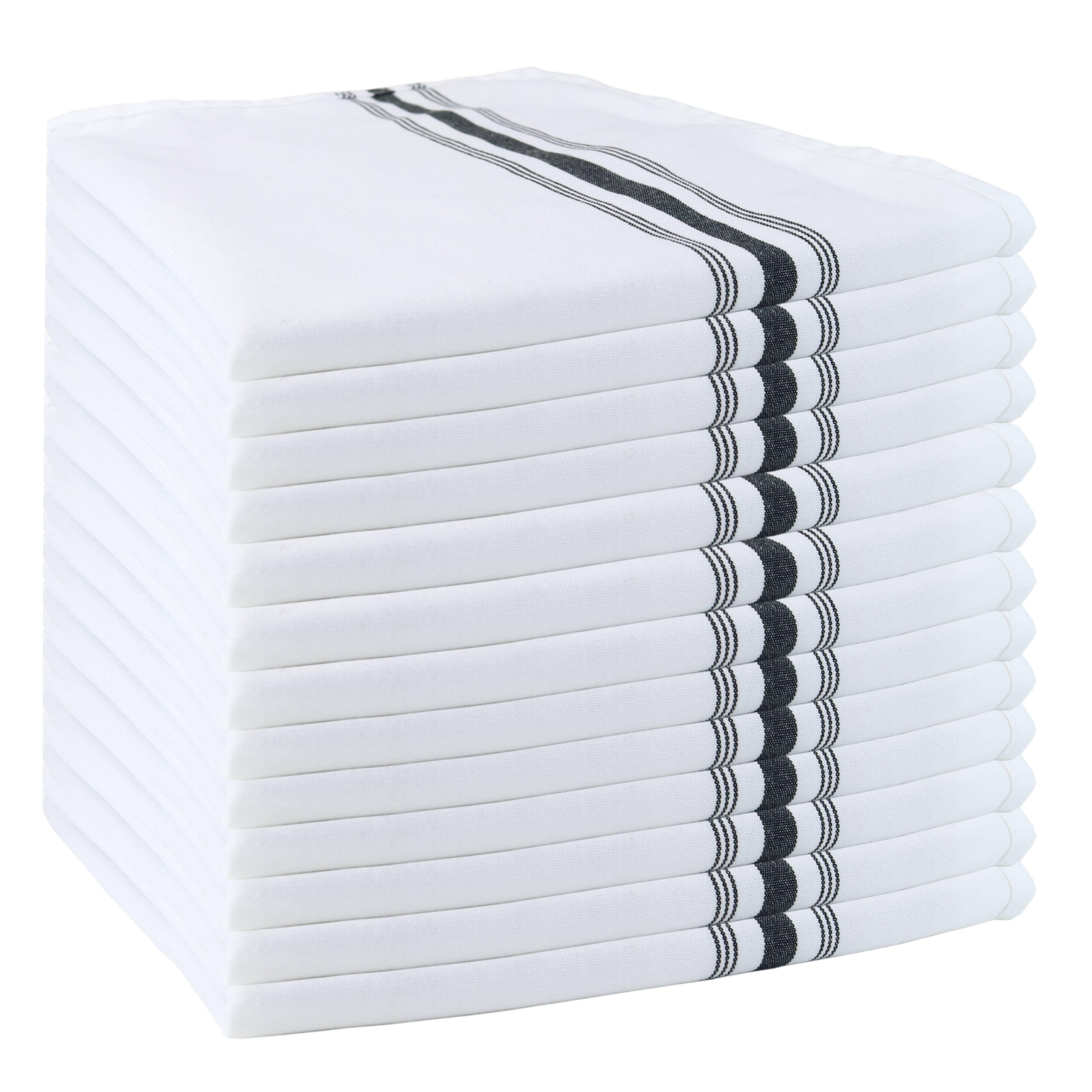 Arkwright Home - Wholesale Dinner & Cloth Napkin - Striped Bistro Napkins (12pk) - Spun Polyester, Colors,18x2216