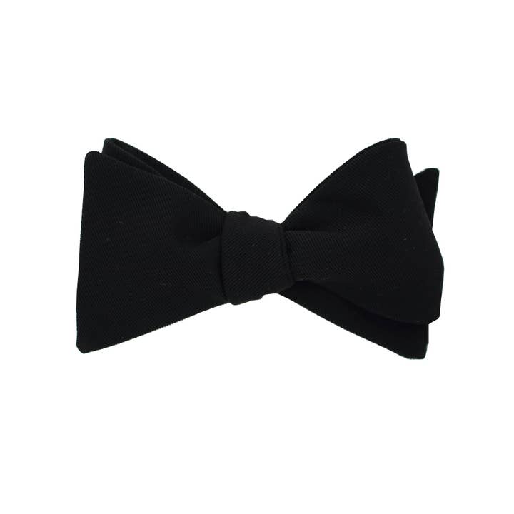 DIBI - Wholesale Bow Tie - Men's - Black Self Tie Bow Tie