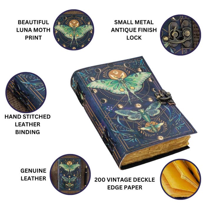 R K Handicrafts and Exporters - Wholesale Journal/Diary - Leather Journal Blank Vintage Notebook with Butterfly Print