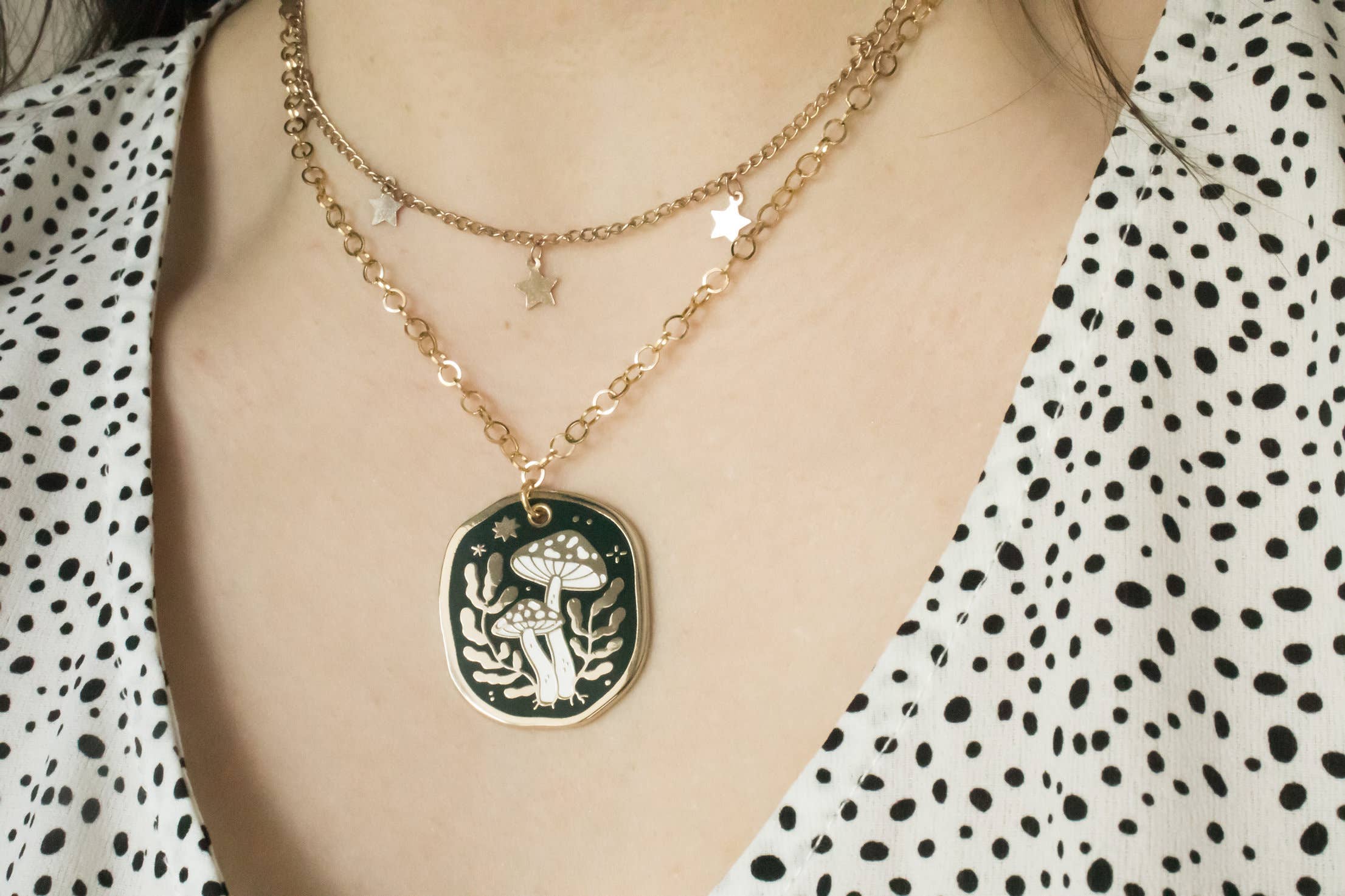 Ocean Hughes - Wholesale Pendant/Charm Necklace - Mushroom Enamel Pendant Necklace1