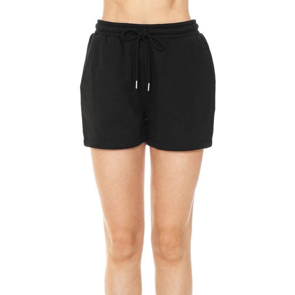 Paperdoll - Wholesale Shorts - Women's - FLEECE SHORTS WITH POCKET AND DRAWSTRING AT WAISTBAND0