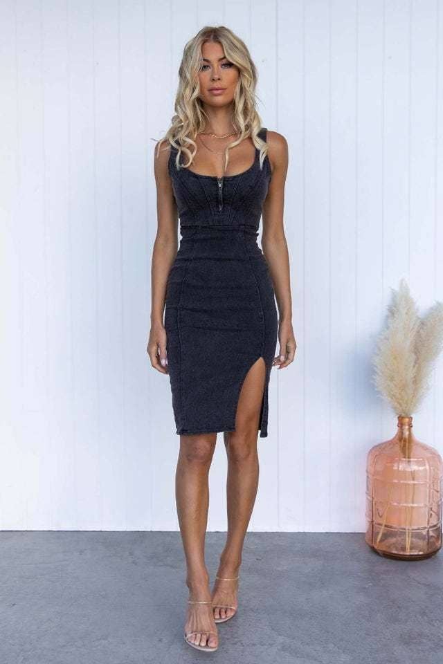 Hope & Sunshine - Wholesale Dress - Women's - U-Neck Halters Casual Denim Dresses2